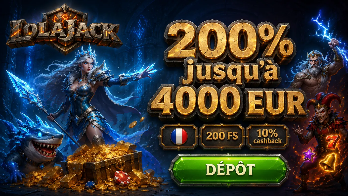 LolaJack Casino — bonus de bienvenue et machines à sous